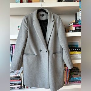 Zara TRF Wool Blend Women’s Gray Medium-Length Coat Size Large